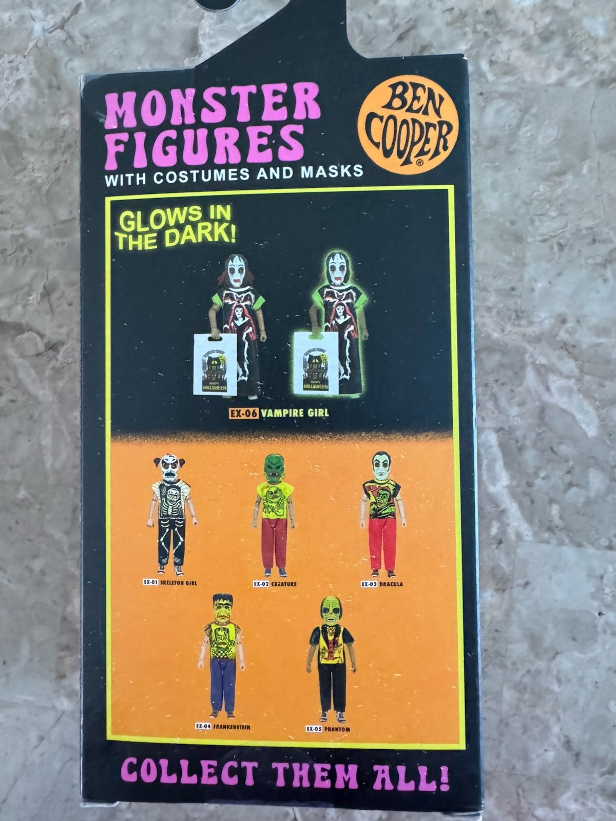 NECA Ben Cooper Monster Vampire Girl 5.5&Prime; Clothed Figure Glows In Dark New
