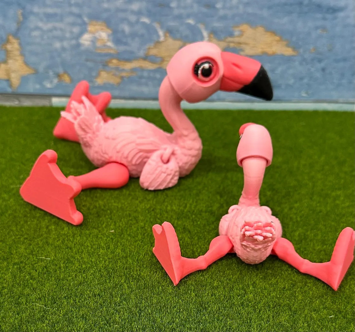 3D Printed Articulating Flamingo