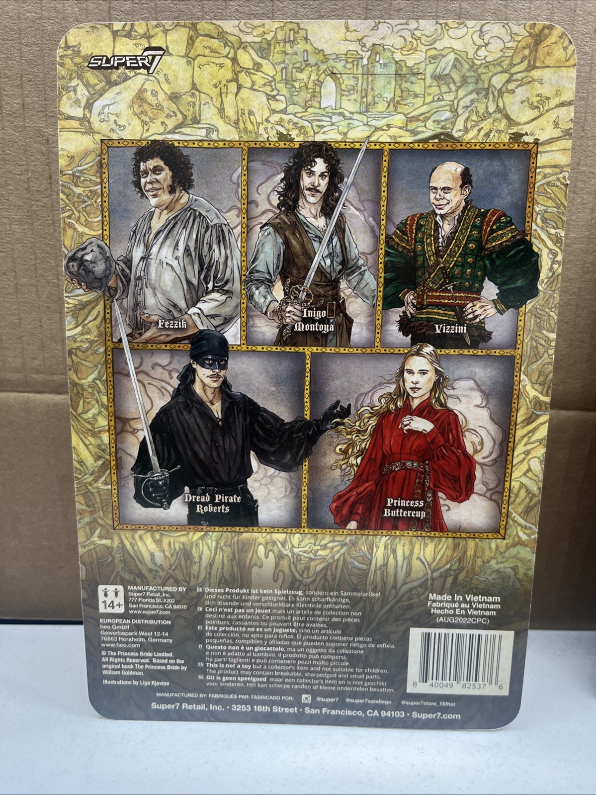 The Princess Bride Super 7 Reaction set Unpunched cards, andre giant, new