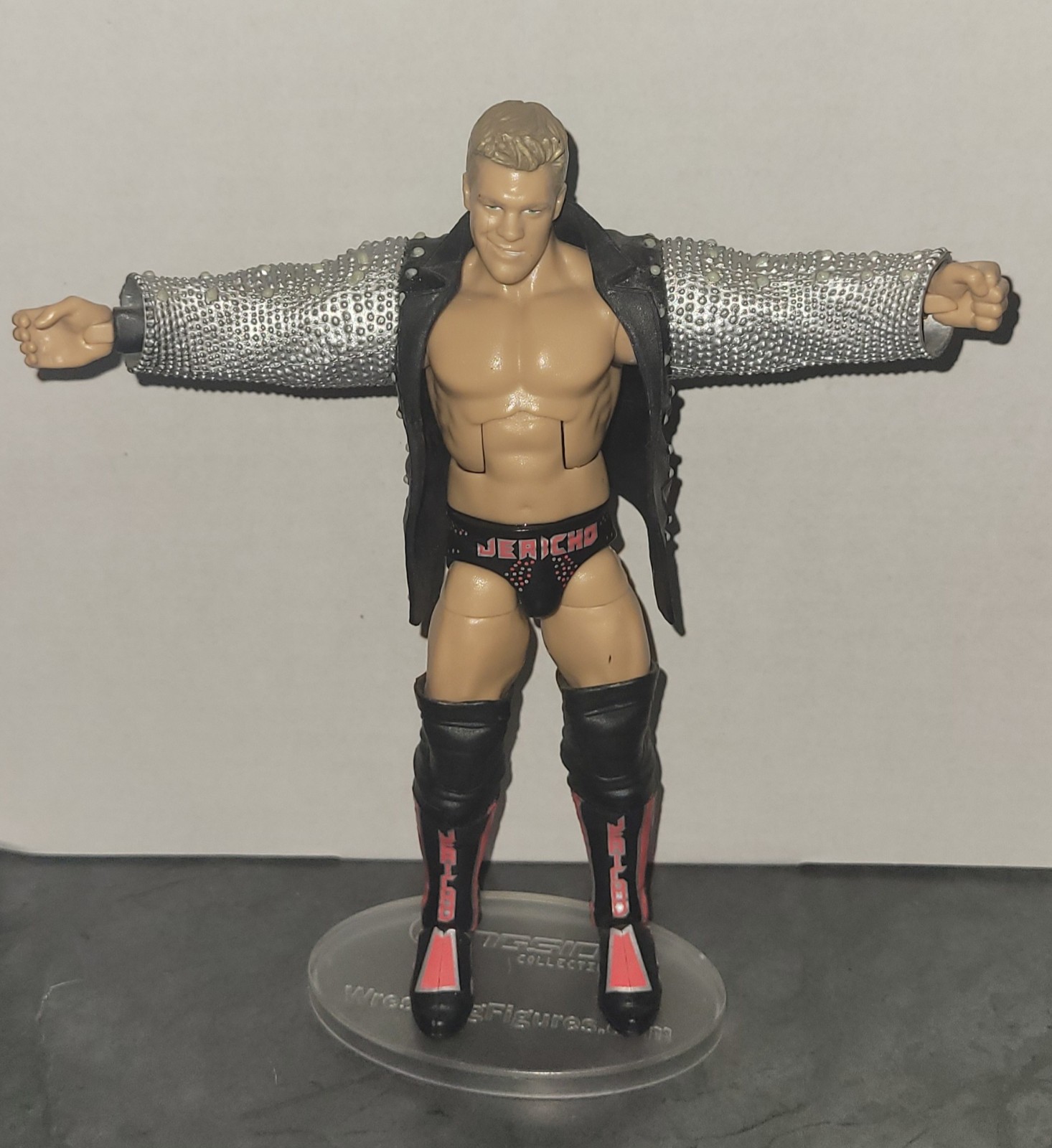 Elite Chris Jericho Series 20 Wrestling Figure with Glow In Dark Jacket & Stand