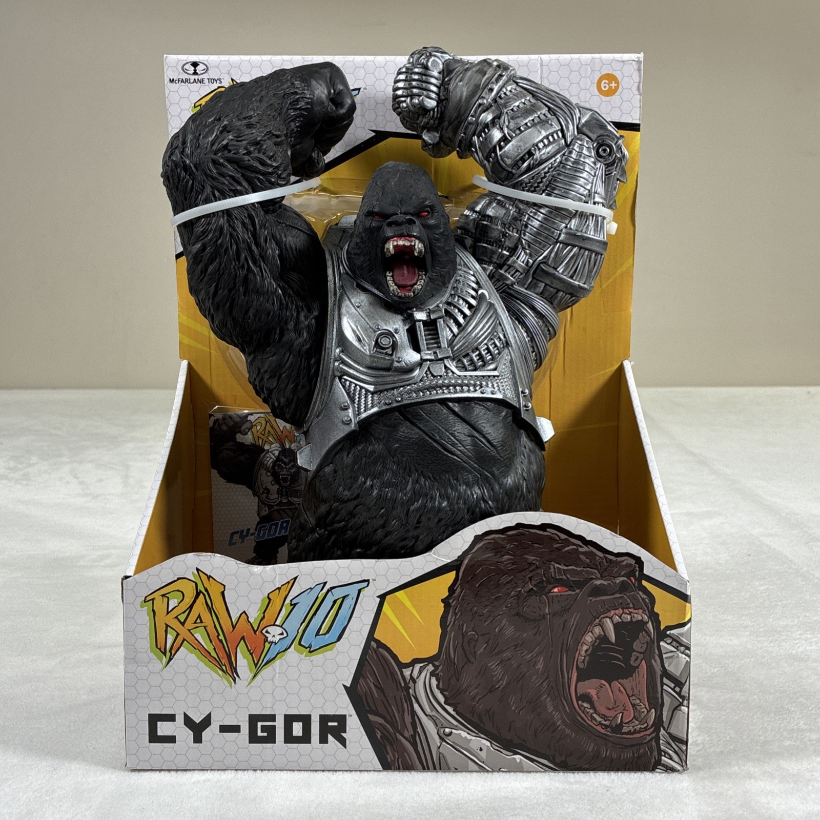 NEW Mcfarlane Raw10 Cy-gor Cybernetic Silverback Gorilla Figure Raw 10 Cygor