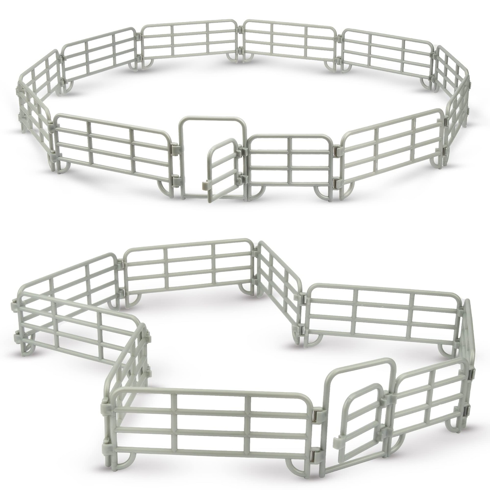 20PCS Corral Fencing Panel Accessories Playset Includes 2 Gates Fences, Plast…