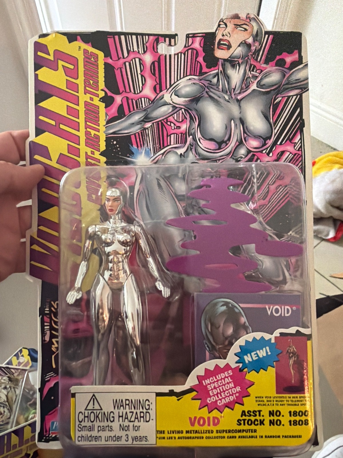 Vintage 1994 Playmates WildC.A.T.s Void 5&Prime; Chrome Action Figure MOC NEW Sealed #