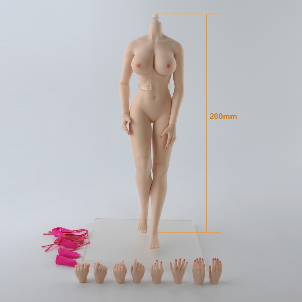 JIAOU DOLL JOQ-09F 1:6 Pale Big Bust Seamless Body For 12&Prime; Female Action Figure