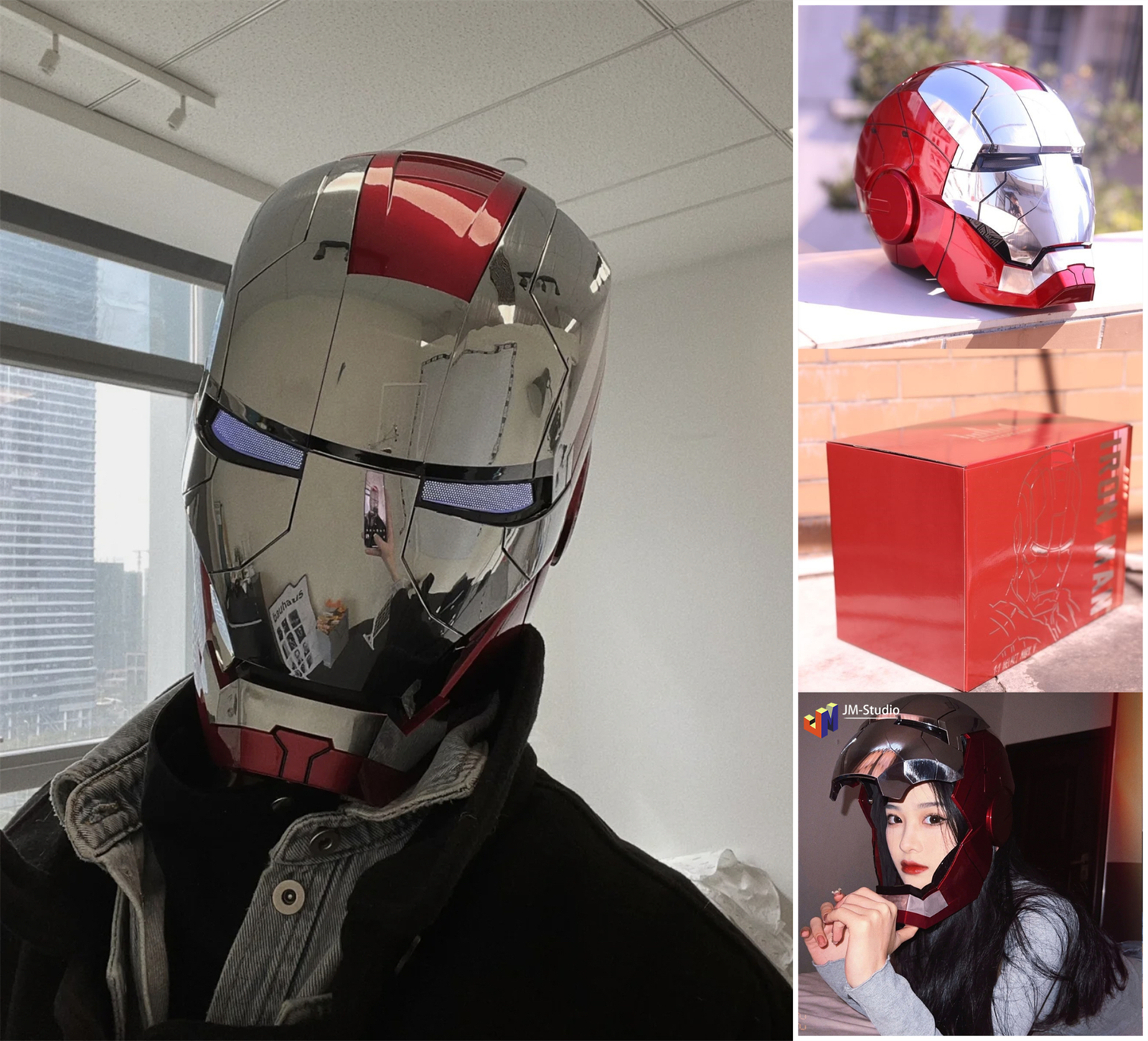 USA Stock! AUTOKING Iron Man MARK 5 Helmet Wearable Voice-Control 1:1 Cos Mask