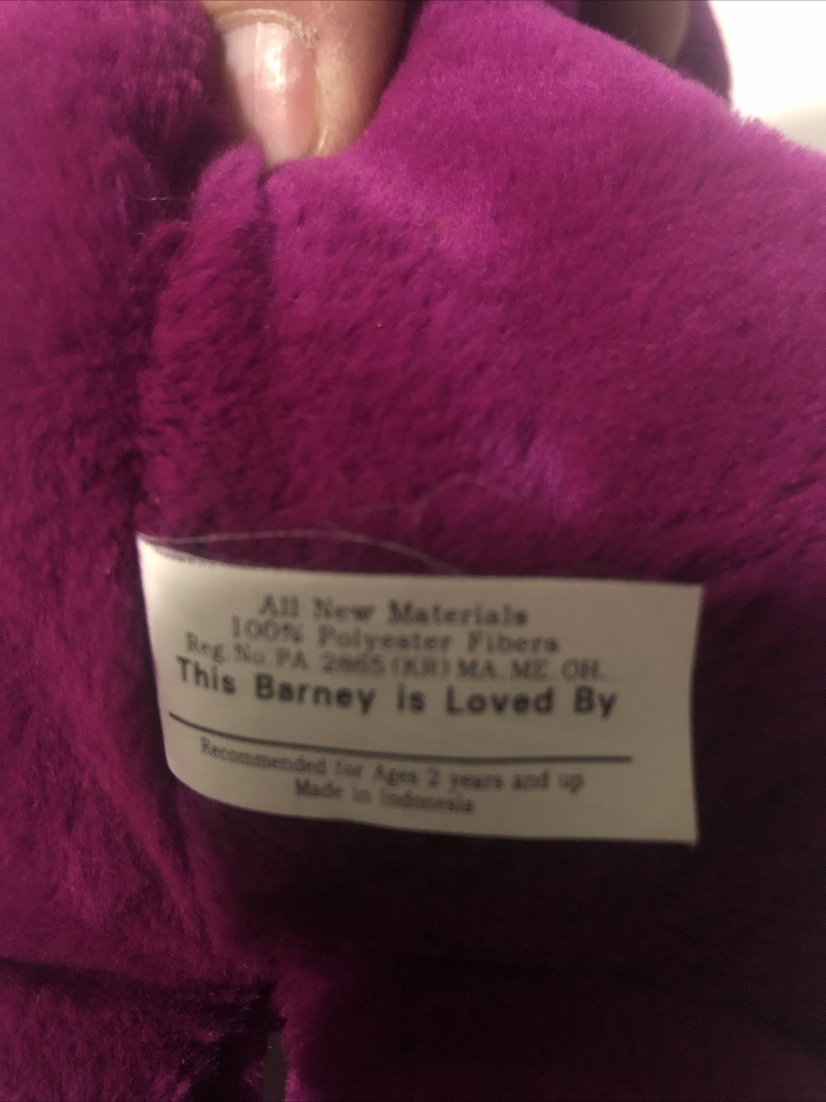 Vintage 1992 The Lyons Group Barney Plush Stuffed Animal 13&Prime; tall