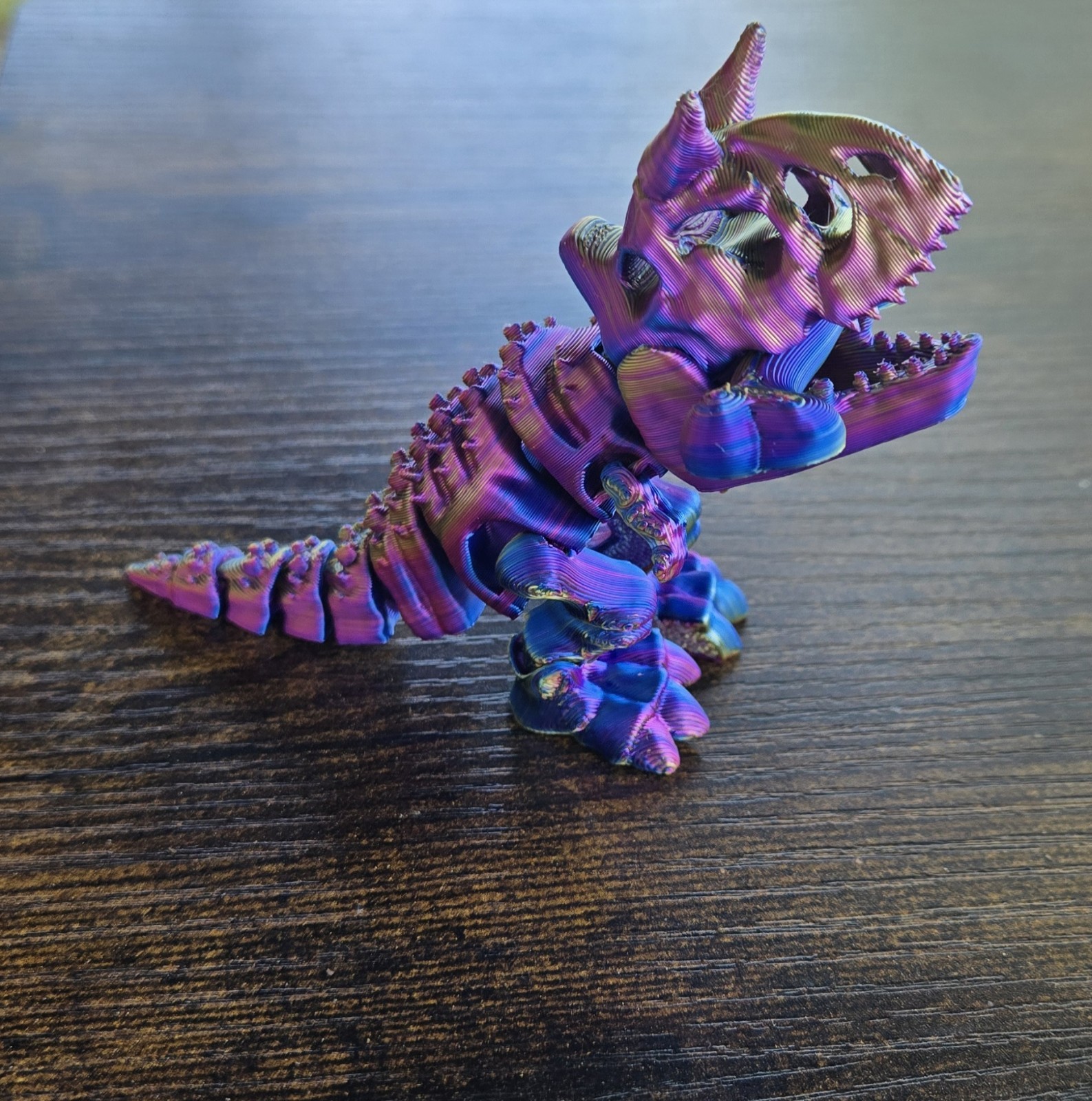 Dinosaur Chomping Spring loaded Articulated Figure 3D Print Multi Color