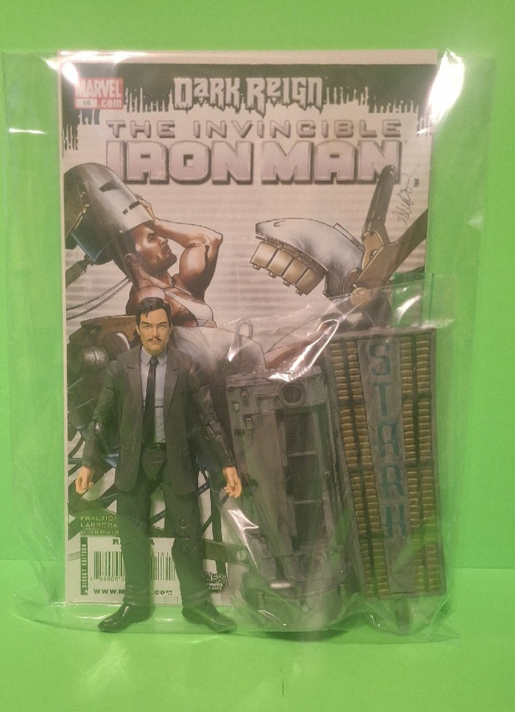 Marvel Legends TONY STARK *CUSTOM* + STARK INDUSTRIES SIGN + GREAT COMIC