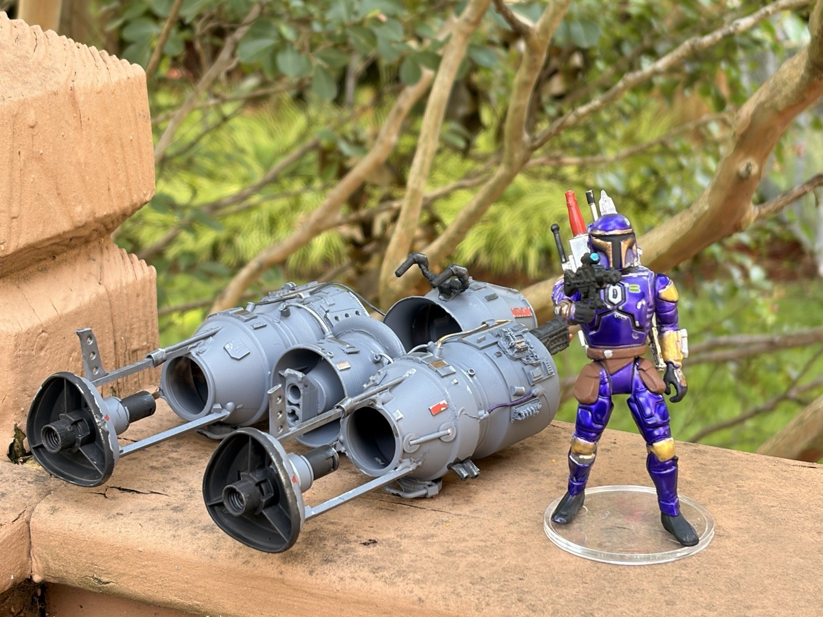 Custom Mandalorian 3.75 Inch With Kenner Style Mini-rig Yy-wing