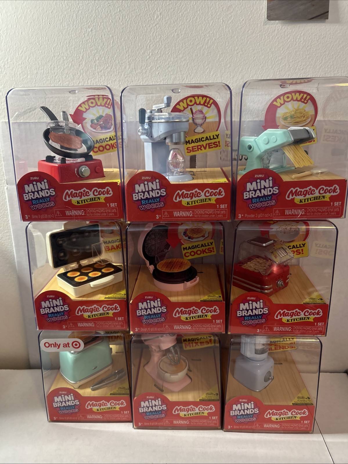 FULL SET OF 9 Zuru Mini Brands Really Works Magic Cook Kitchen Series 1 New