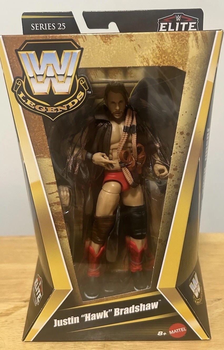 JUSTIN HAWK BRADSHAW WWE LEGENDS SERIES 25 ACTION FIGURE FACTORY SEALED