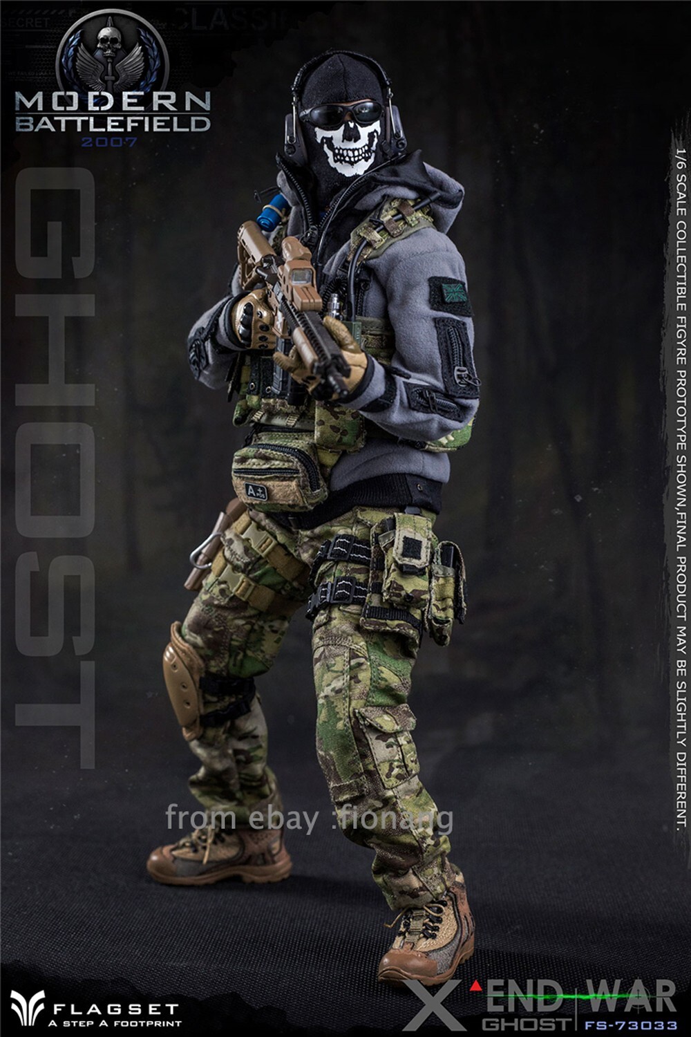FLAGSET 1/6 Handheld Soldier Model Apocalypse War Series 73033 Death Squad Ghost