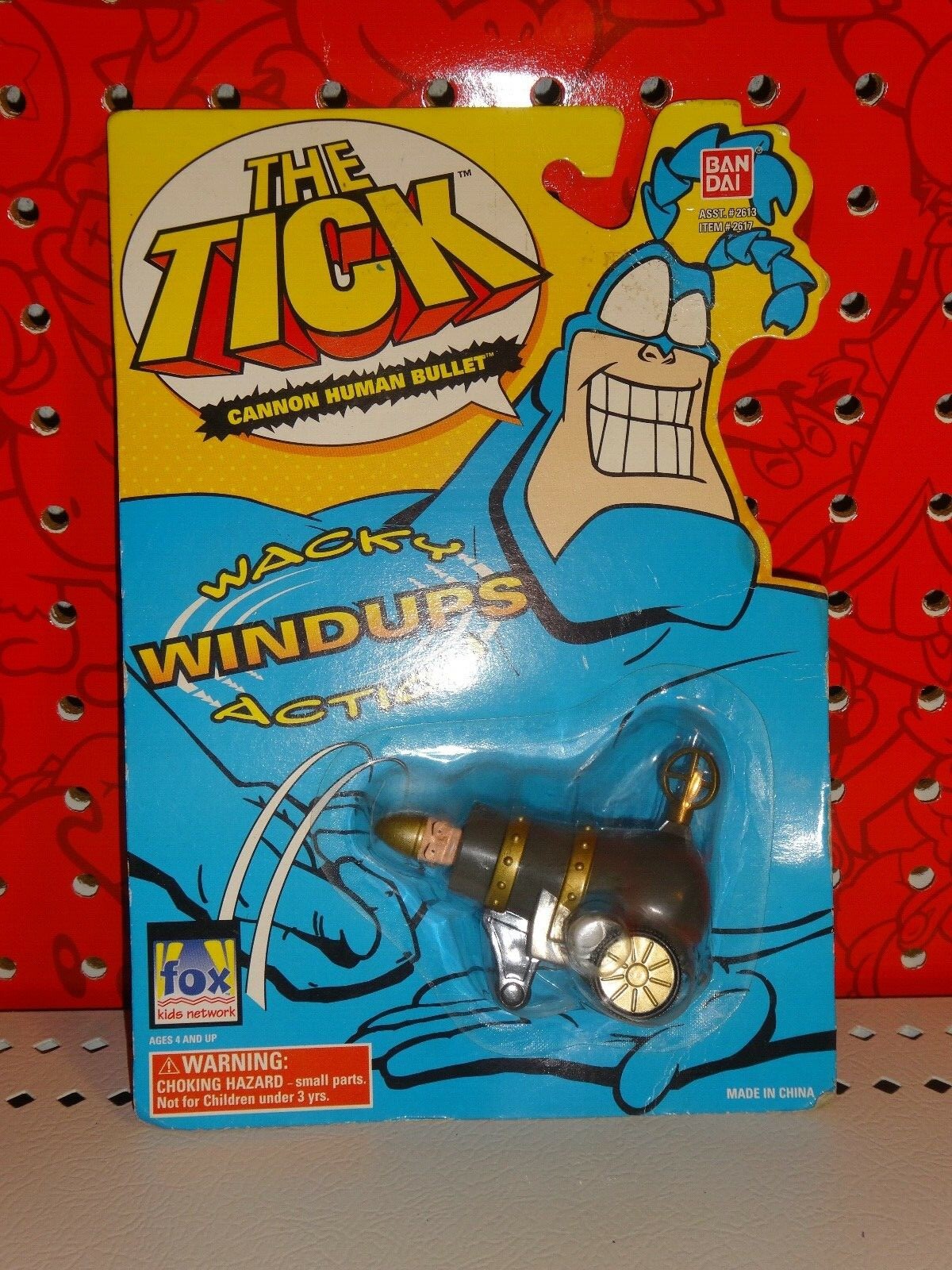 Vintage 1995 Bandai The Tick Wacky Windup Action Cannon Human Bullet toy