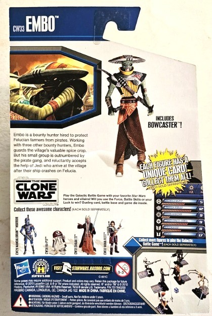 Hasbro Star Wars The Clone Wars Embo CW33 3 3/4&Prime; Action Figure Bounty Hunter