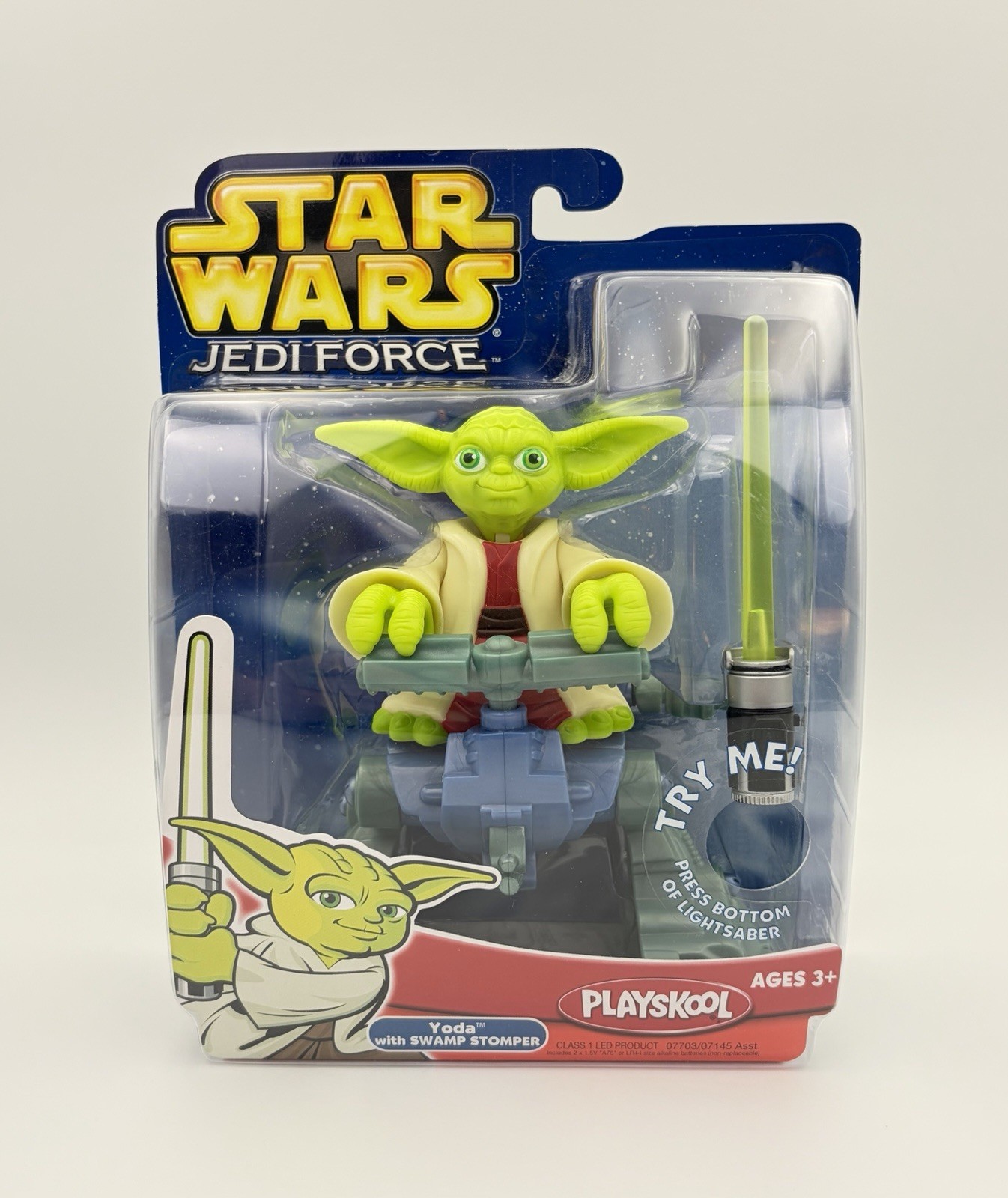 Vintage 2004 Star Wars Jedi Force Yoda With Swamp Stomper Hasbro Playskool New