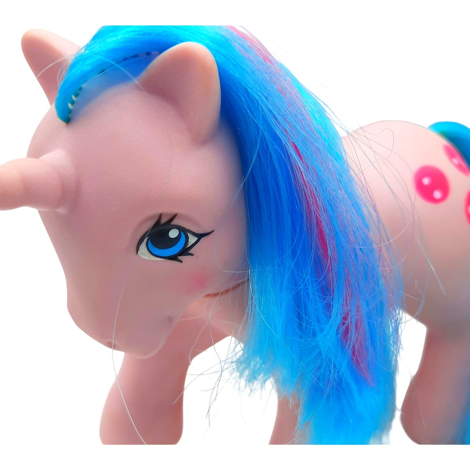 My Little Pony G1 Buttons Deflocked So Soft Unicorn Purple Vintage Hasbro MLP