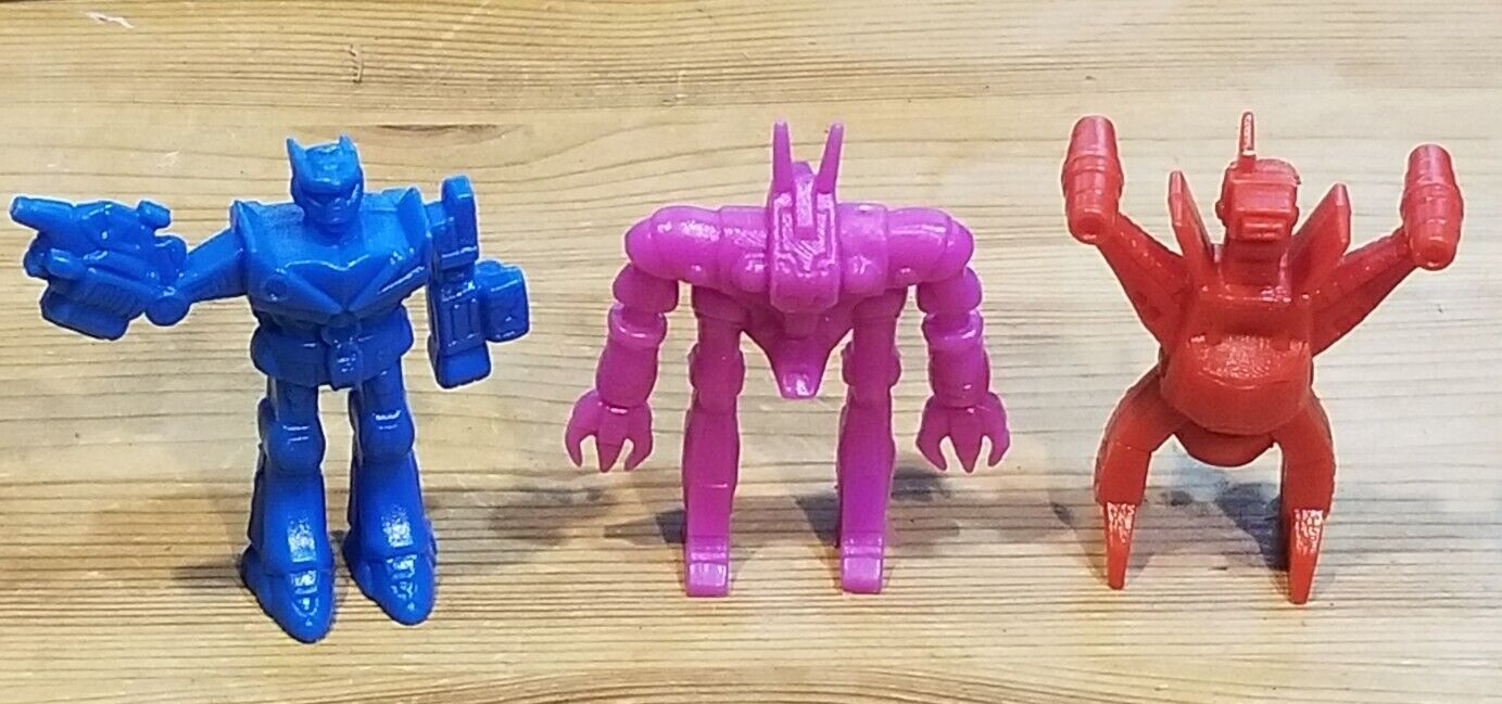 💥1980&rsquo;s VINTAGE ORGUSS GUNDAM LARAMI 3in Robots Transformers Hard Plastic lot💥