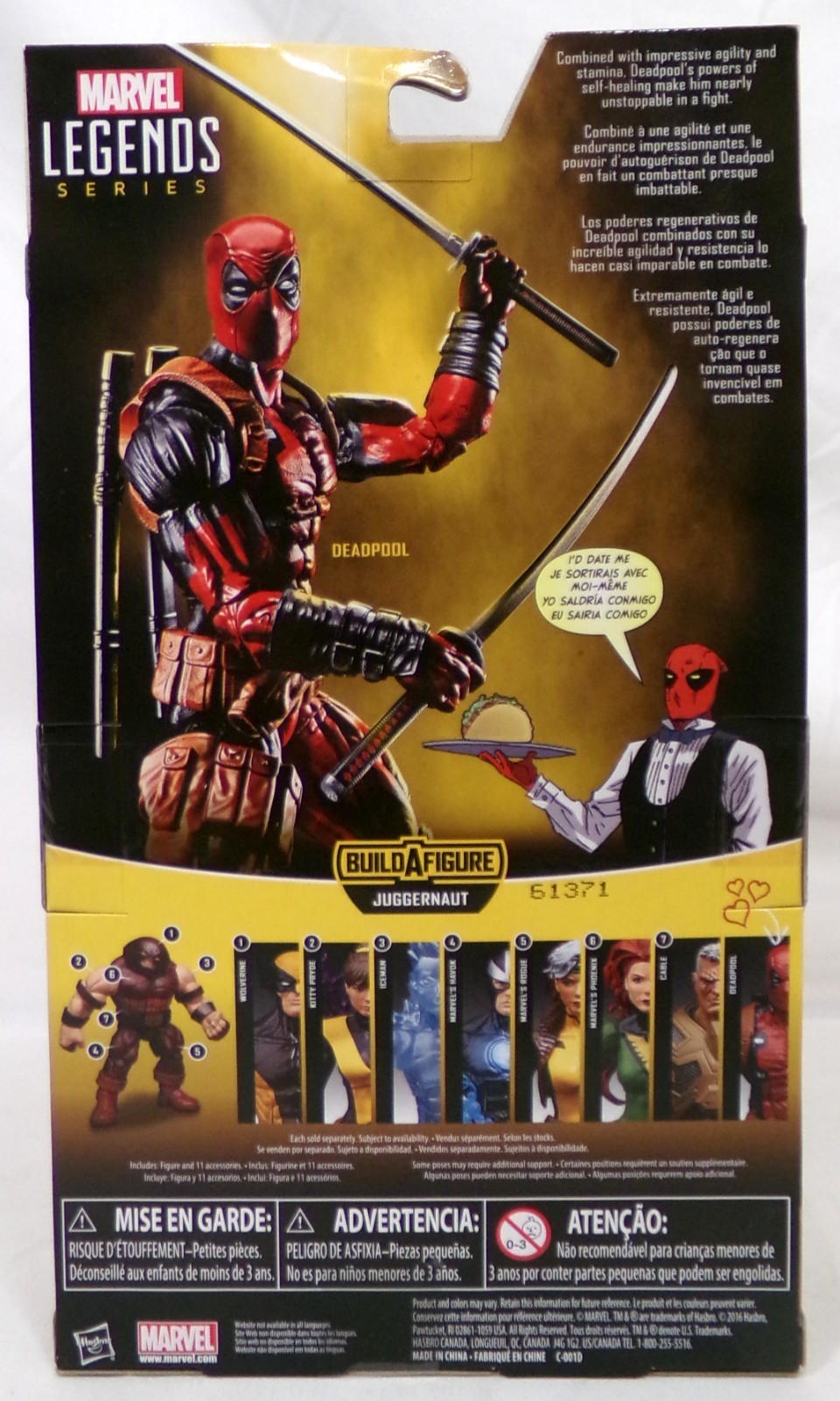 Marvel Legends Juggernaut BAF Series X-Men Deadpool 6&Prime; Figure Hasbro 2016 New