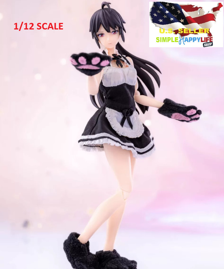1/12 white black maid dress for 6&Prime; female figure SHF figma Mezco MixMax ❶USA❶