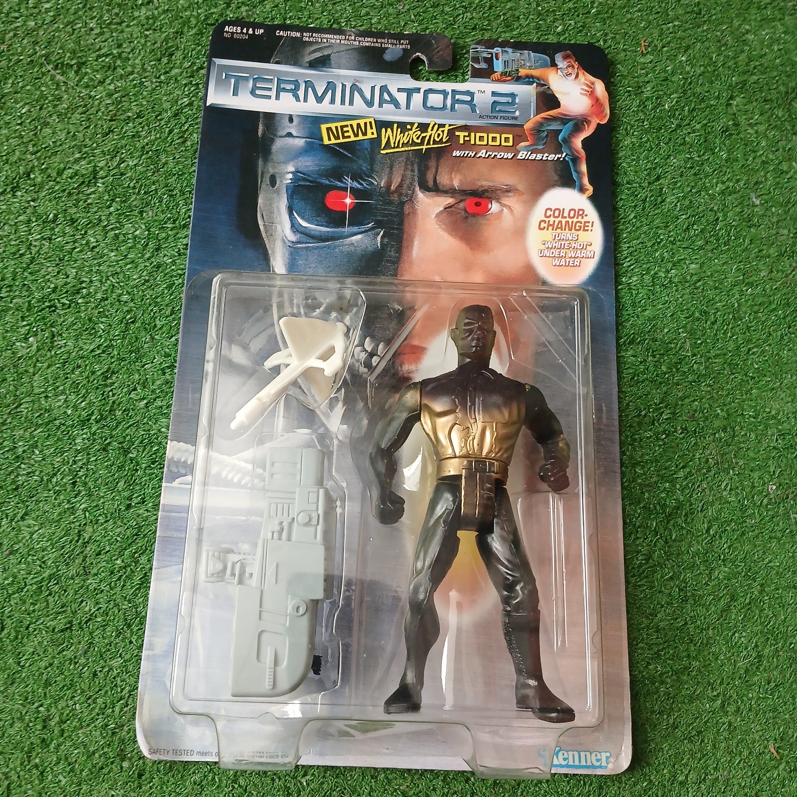 Terminator 2 White-Hot T-1000 A.F W/Arrow Blaster 1991 Kenner SEALED READ