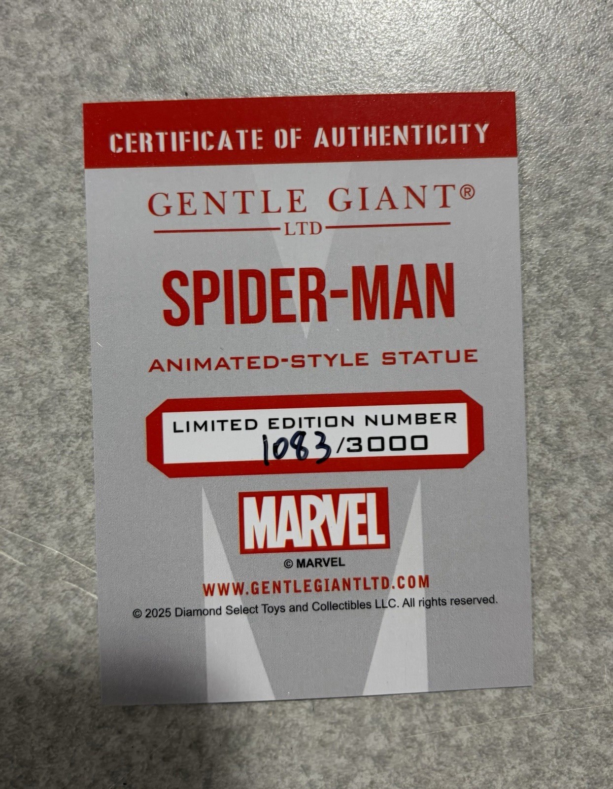 Marvel Animated Spider-Man Mini Statue Scottie Young Gentle Giant In Box