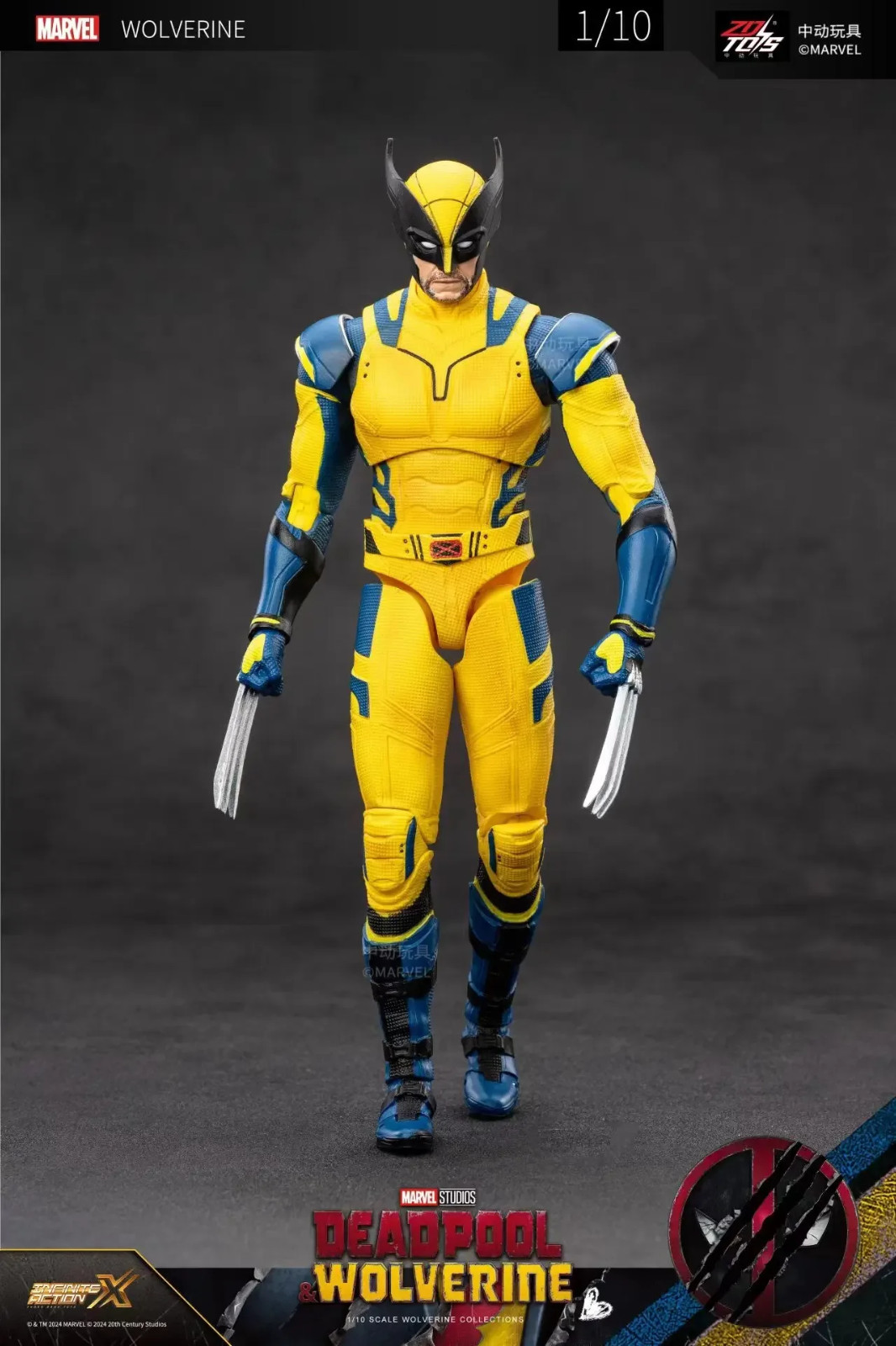 Deadpool & Wolverine Action Figure ZD Toys 1/10 Thor X-Men Movie Gift 7&Prime;