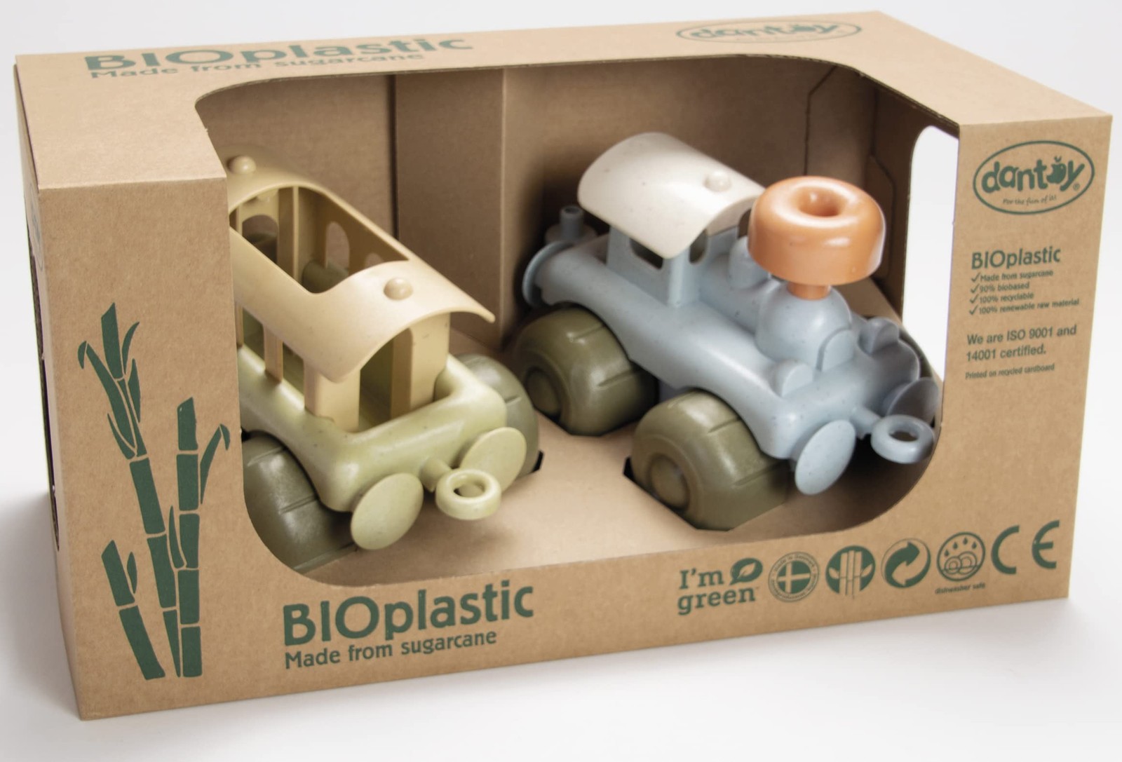 : BIO Train Set – 2 Linking Train Cars, Muted Colors, Indoor & Outdoor Play V…