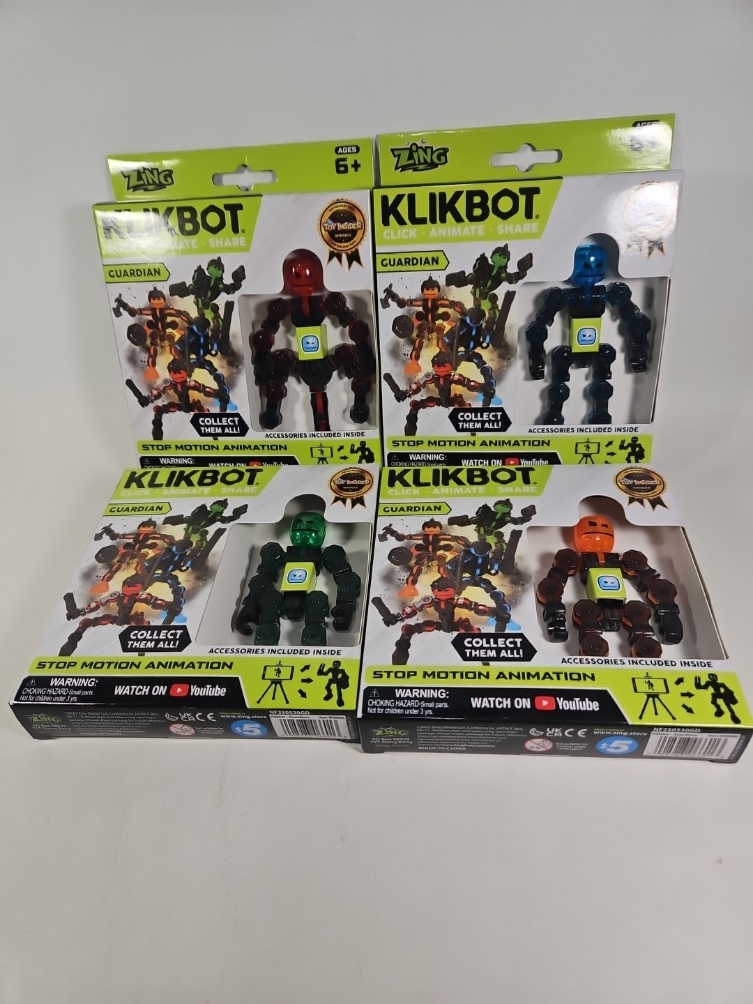 Klikbot Set of 4 Amimatronic Poseable Guardian Action Figures with Accessories