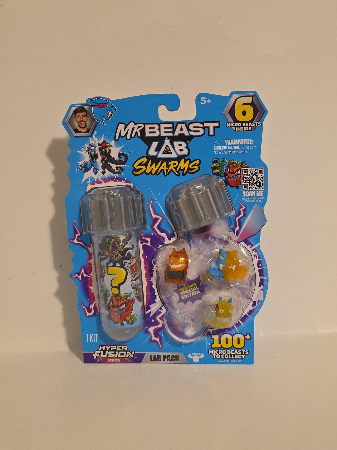 Mr Beast Lab Swarms Hyper Fusion Series Lab Pack – 6 Beasts, 6 Stickers – New