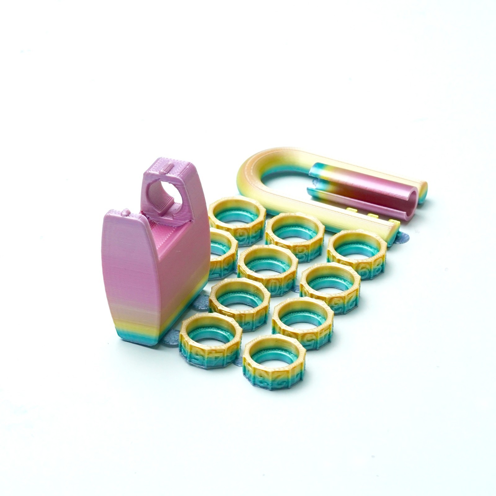 2PCS 3D Printed Lock Model,Articulated Animals figure,Fidget Toys Home Decor
