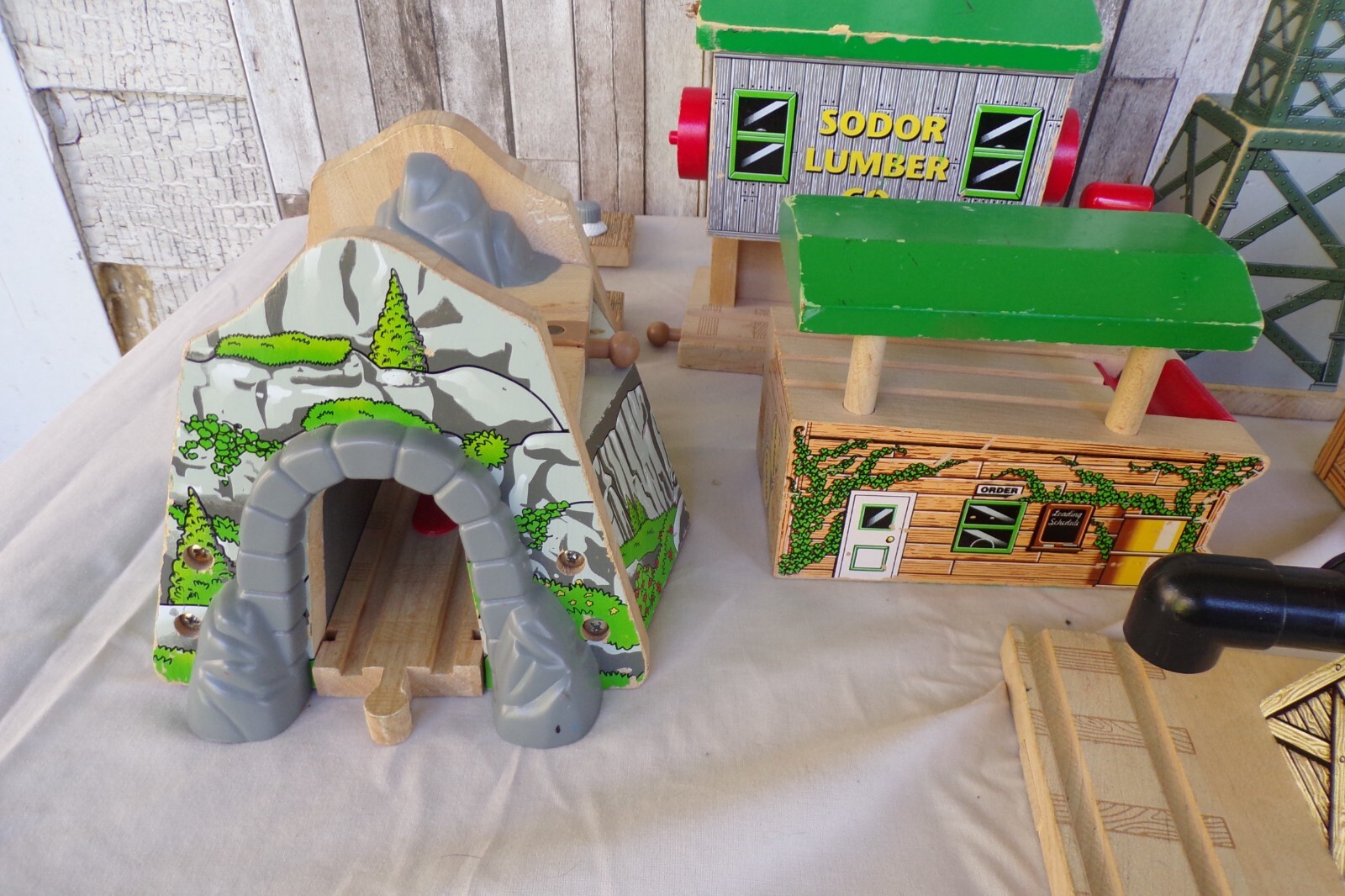 Thomas the Train wooden railway buildings Orbrium train lot