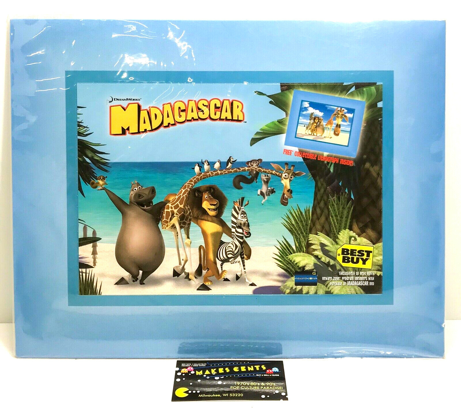 Dreamworks Madagascar Collectible Lithograph Best Buy Exclusive 2005 New Sealed