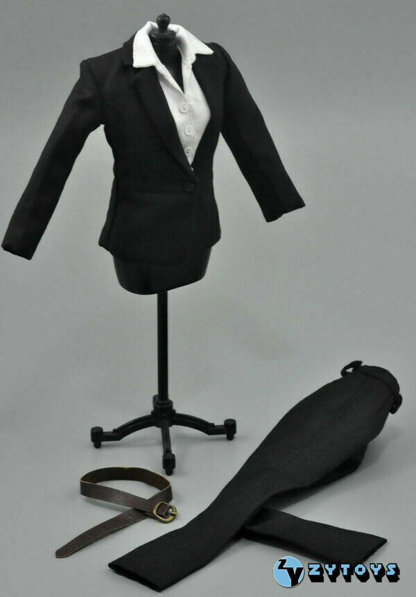 US ZYTOYS 1/6 Female Black Business Office Uniform Clothes Suit Fit 12 » Figure