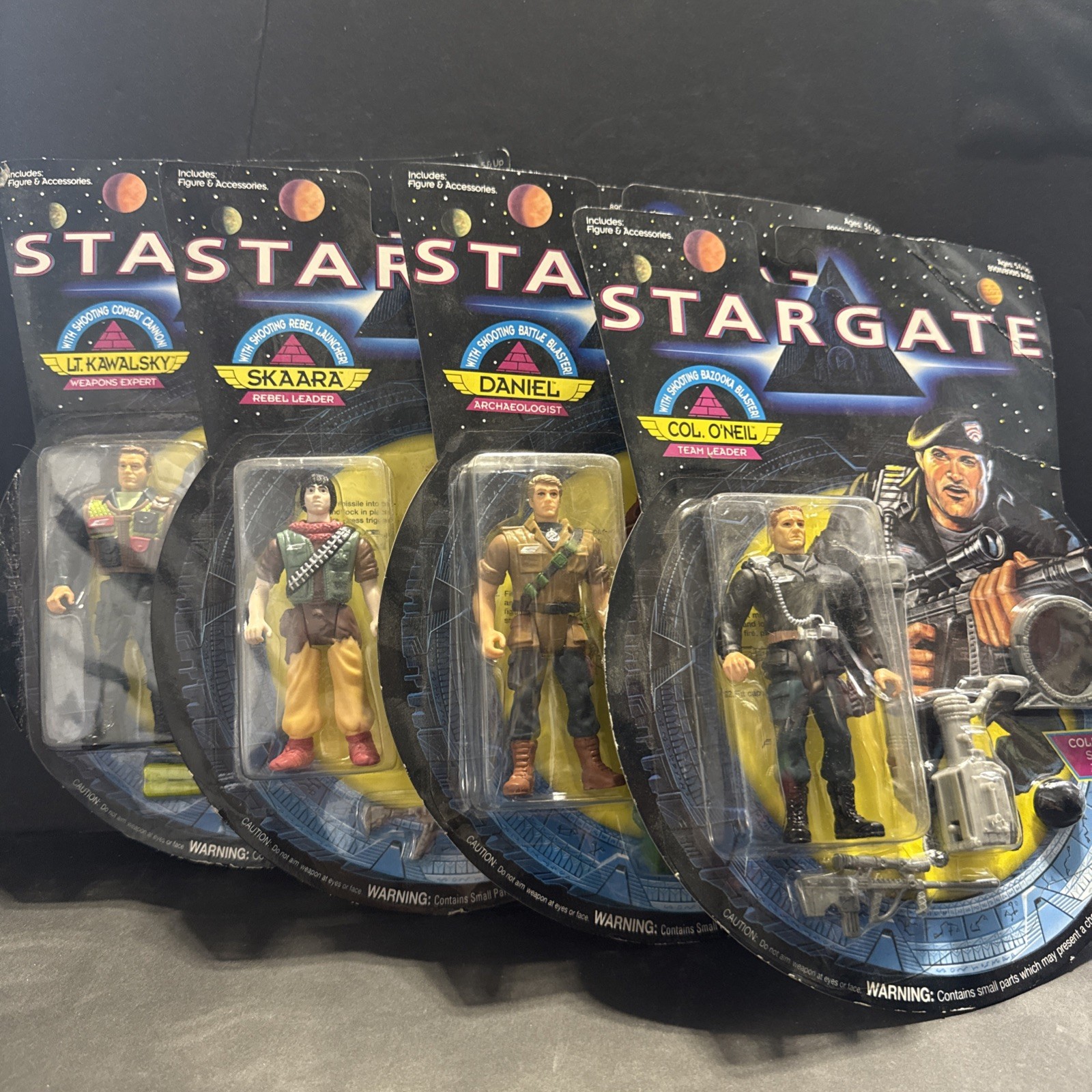 STARGATE Captain O&rsquo;Neil, Daniel, Skaara and Lt. Kawalsky by Hasbro LOT of 4
