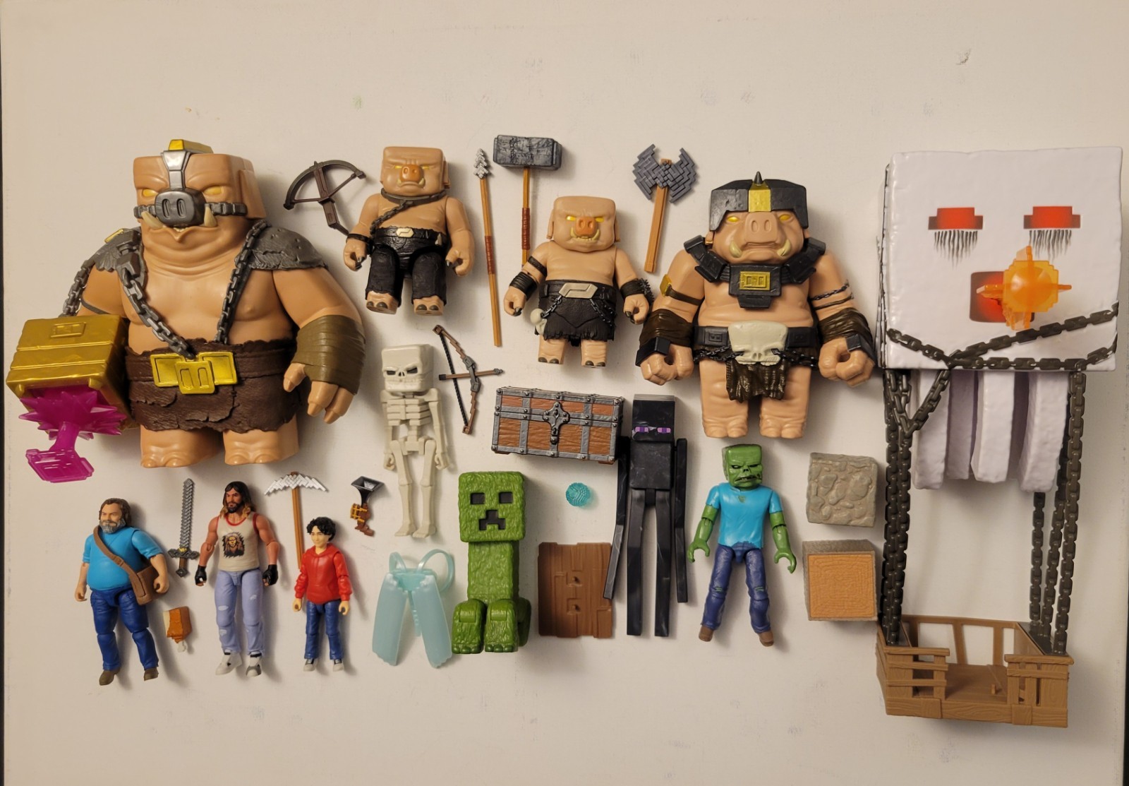 Mattel Minecraft Movie Figure Lot Of 12 Piglin Steve Zombie Enderman Garrett +