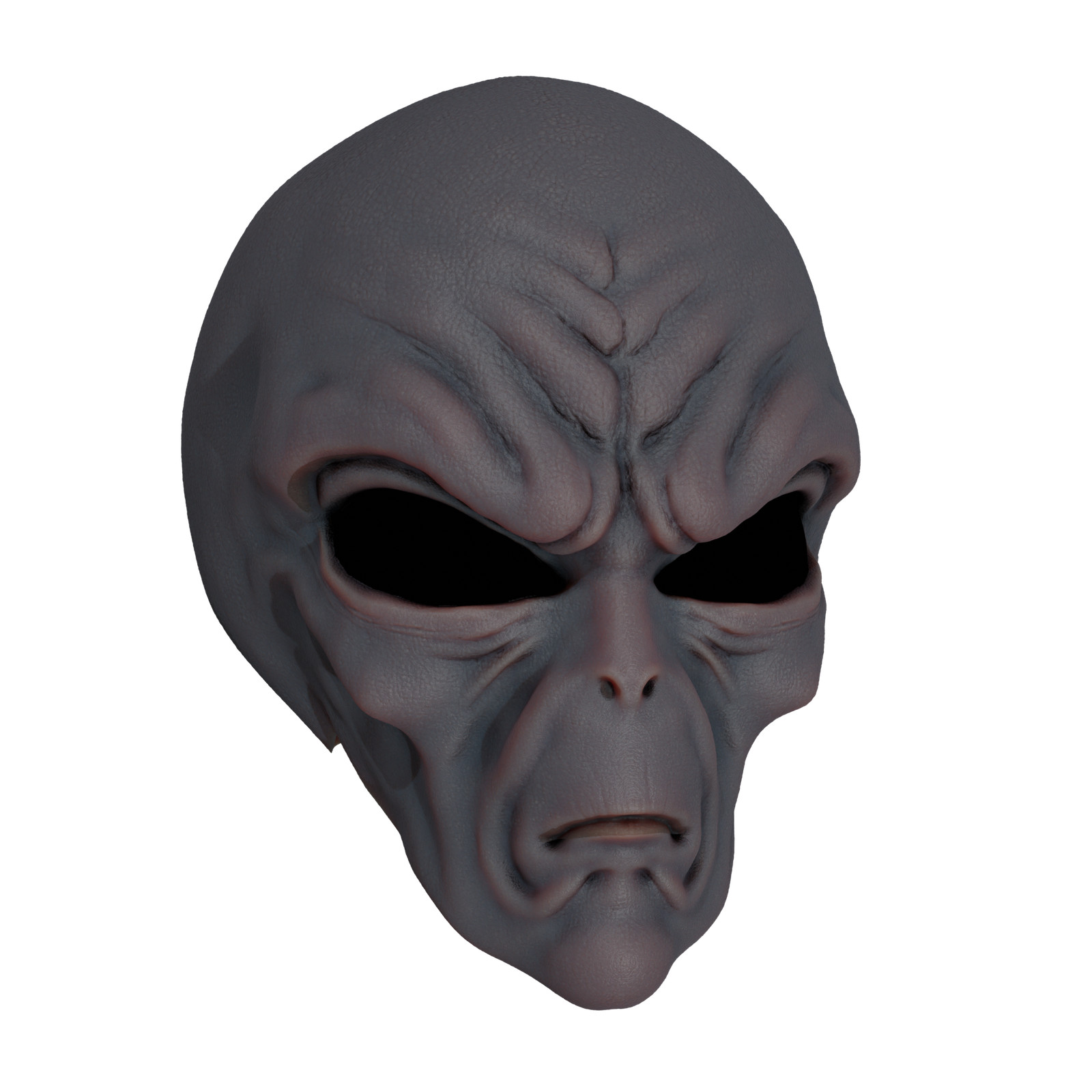 1/6 Scale Head [Unpainted]: Gray Alien (Neutral Expression)