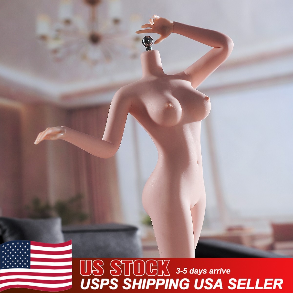 USA ANT 1/6 Female Pale Seamless Body Large Bust Makeup Detail 12 » Figure Model