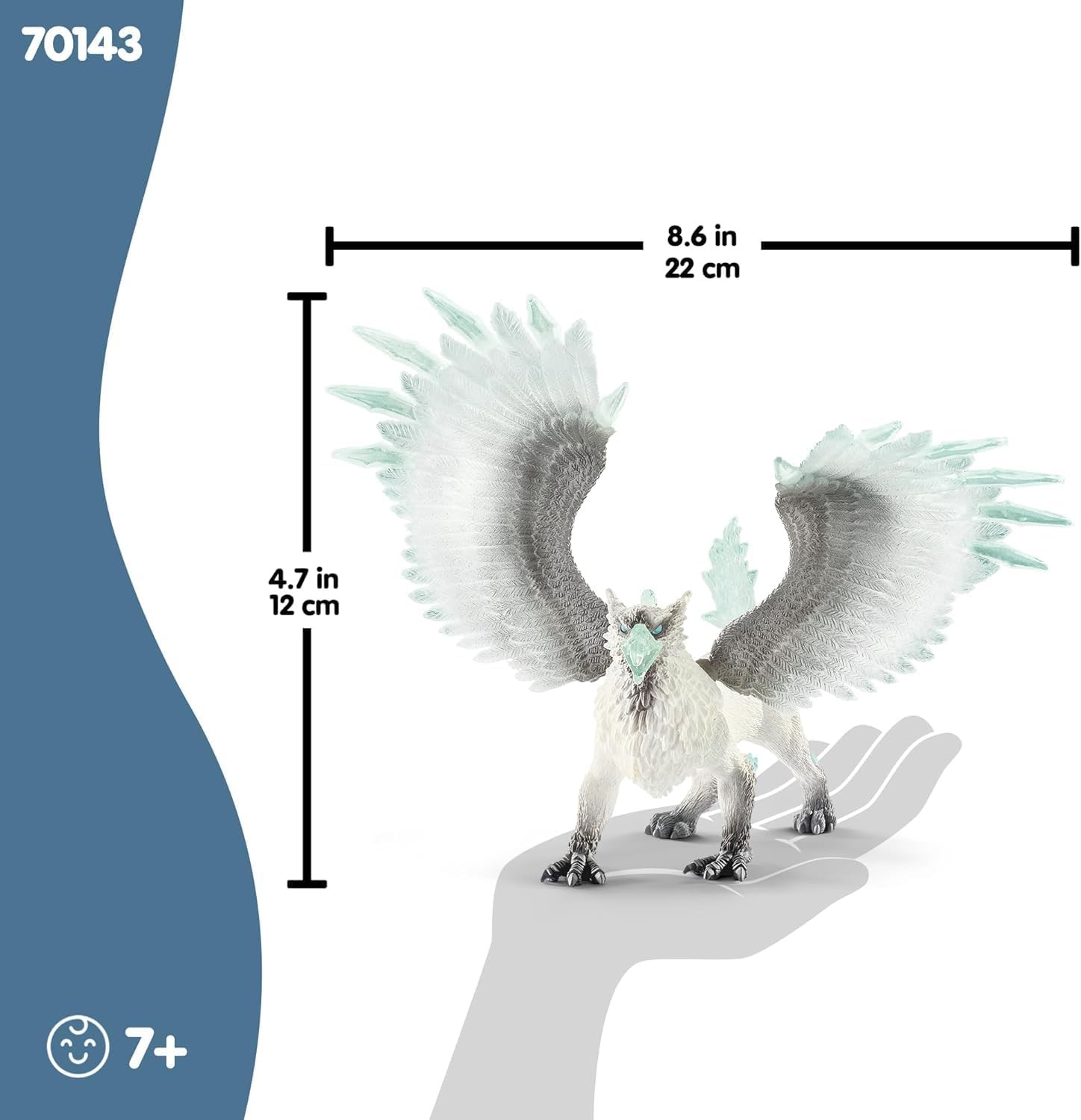 Schleich Eldrador Creatures – 13&Prime; Ice Griffin Toy – Movable Wing Dragon Figure
