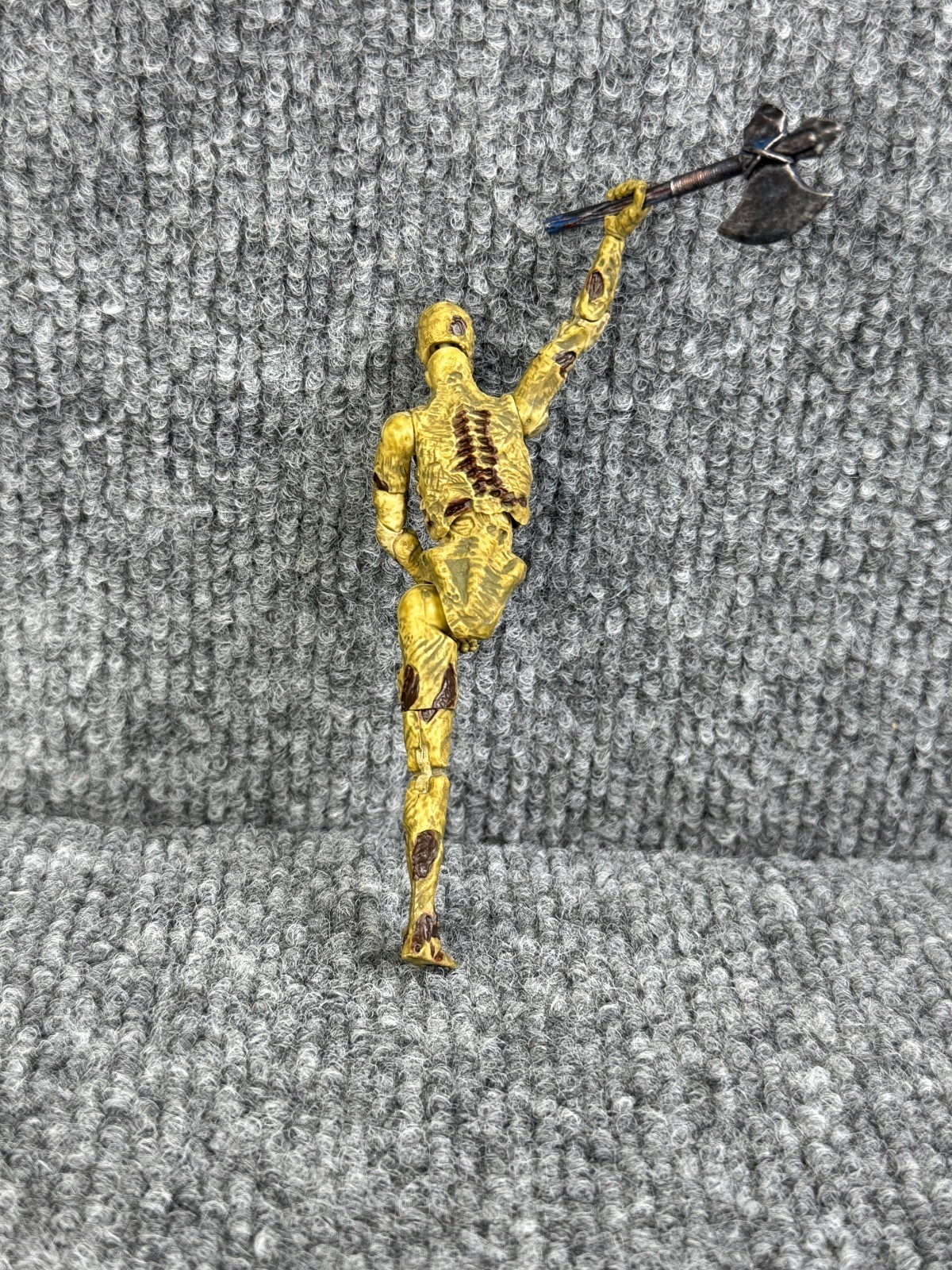 Skeleton Warrior Action Figure Undead Zombie Figurine with Battle Axe Toy