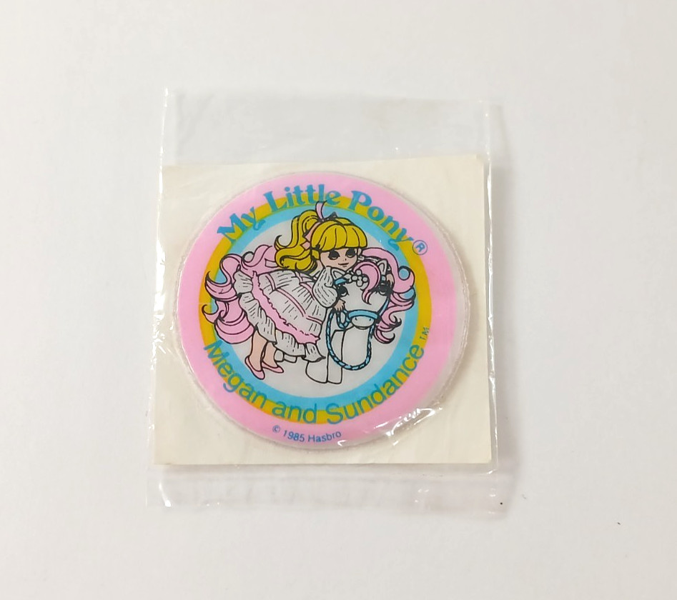 Vintage 1985 Hasbro My little Pony MEGAN AND SUNDANCE Puffy Sticker NEW IN BAGGY