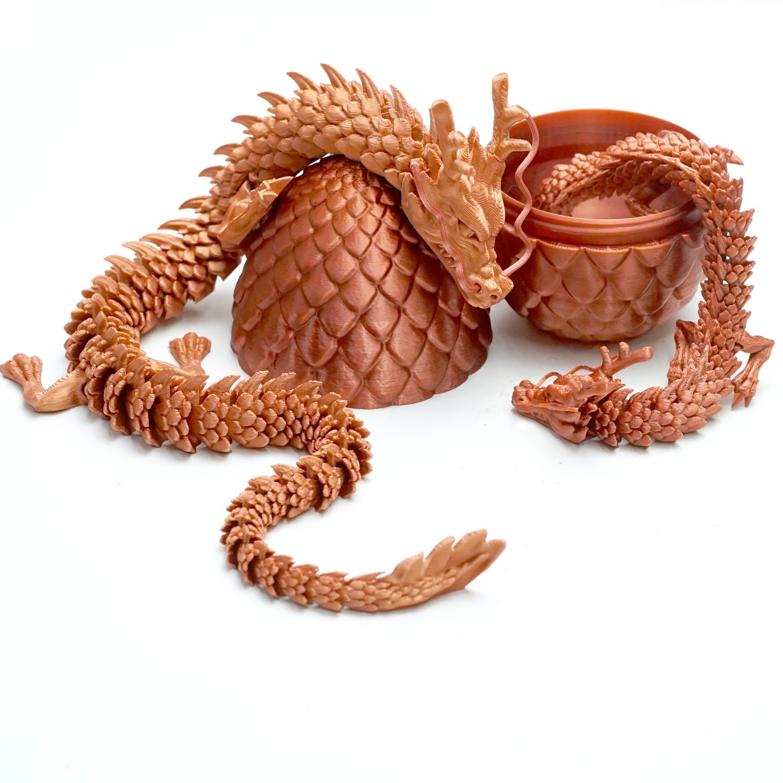 3PCS 3D Printed Dragon Egg Set Model,Articulated Animals figure,Toys Home Decor