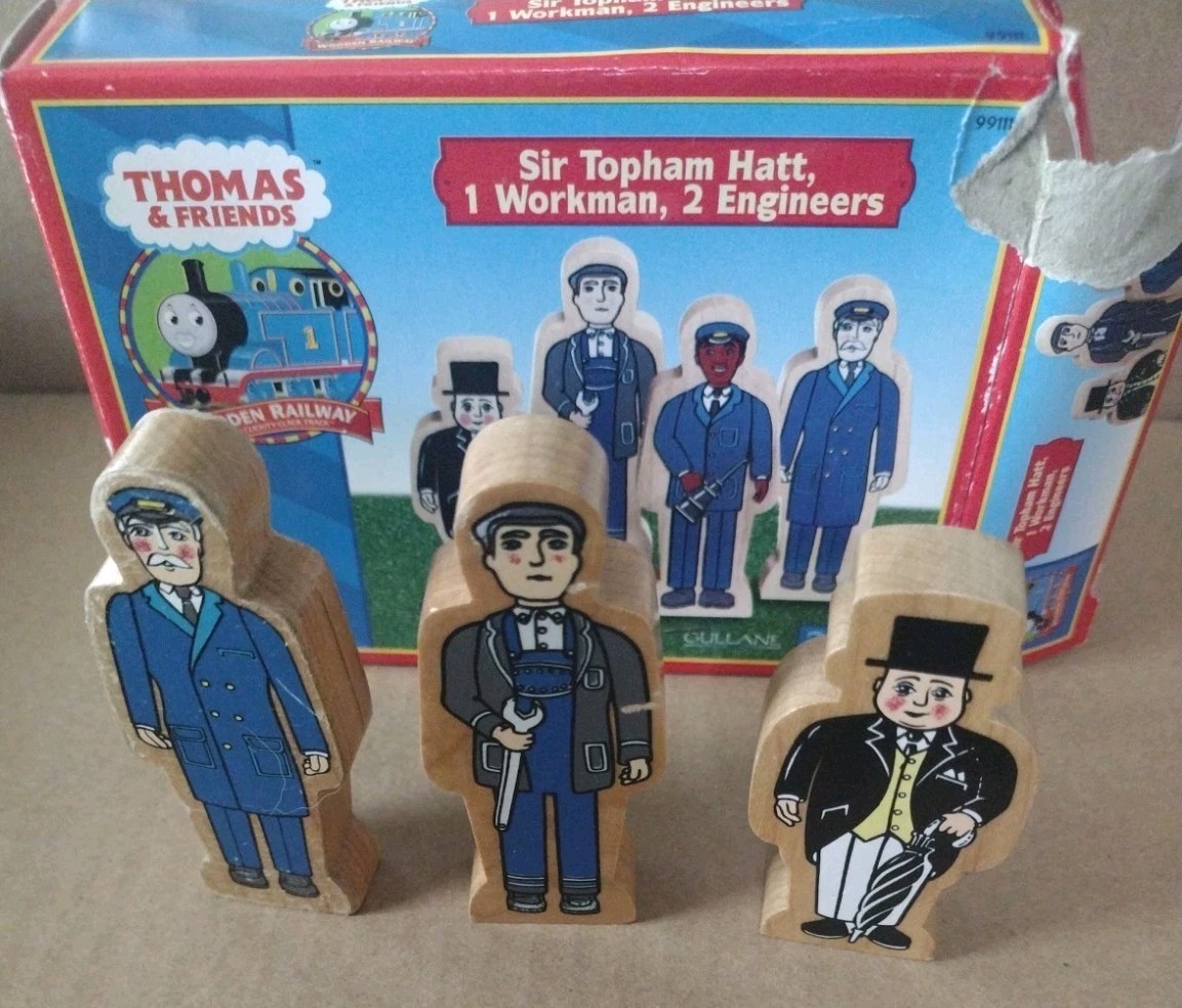 Lot Sir Topham Mechanic Conductor Thomas Train Wooden Railway Vintage 2001 🚂