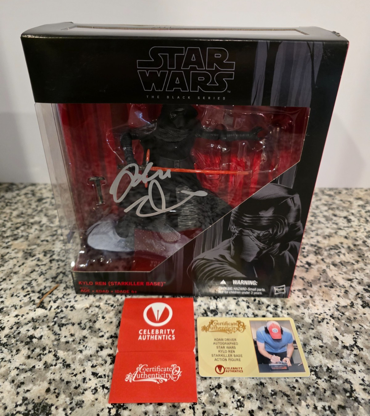 Kylo Ren Adam Driver Autograph STAR WARS Black Series SIGNED Celebrity Auth COA