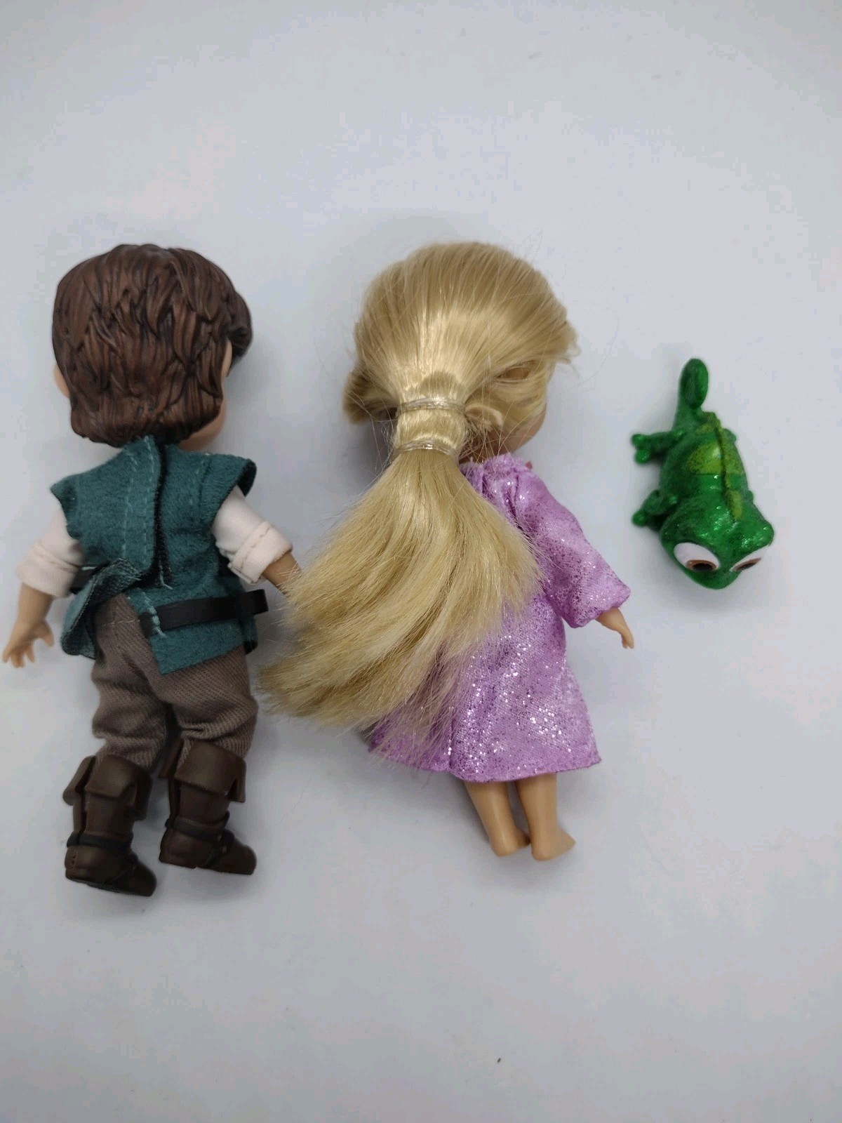 DISNEY STORE Animators Collection Lot Flynn Rider Rapunzel 5&Prime; toddler doll set