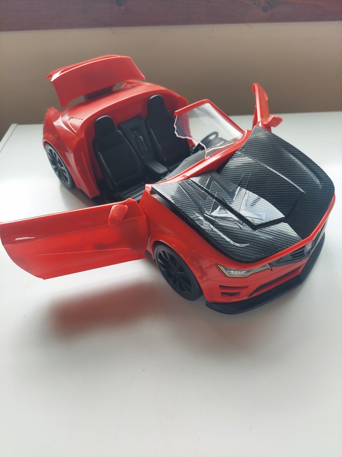 2018 Mattel WWE Wrekkin Slam Mobile Braun Strowman Convertible Breakaway Red Car