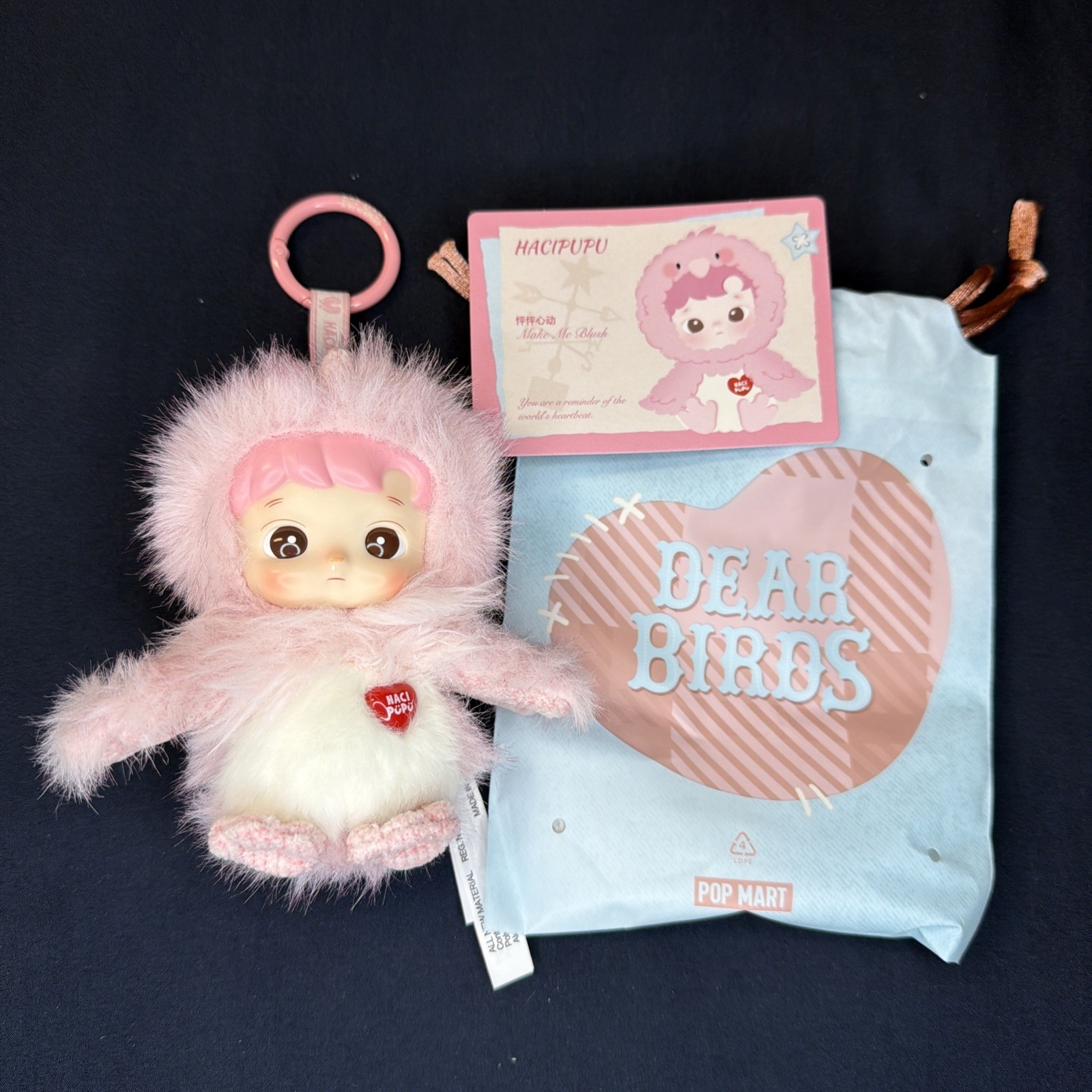 Pop Mart Dear Birds Series Hacipupu « Make Me Blush » Plush Pendant Confirmed