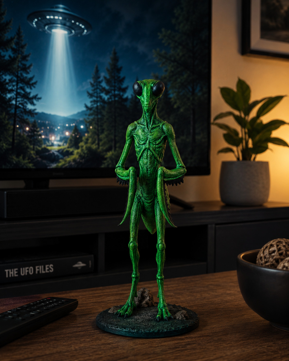 Insectoid Alien Mantis Figurine 18cm Hand Painted UFO Sci-Fi Collectible