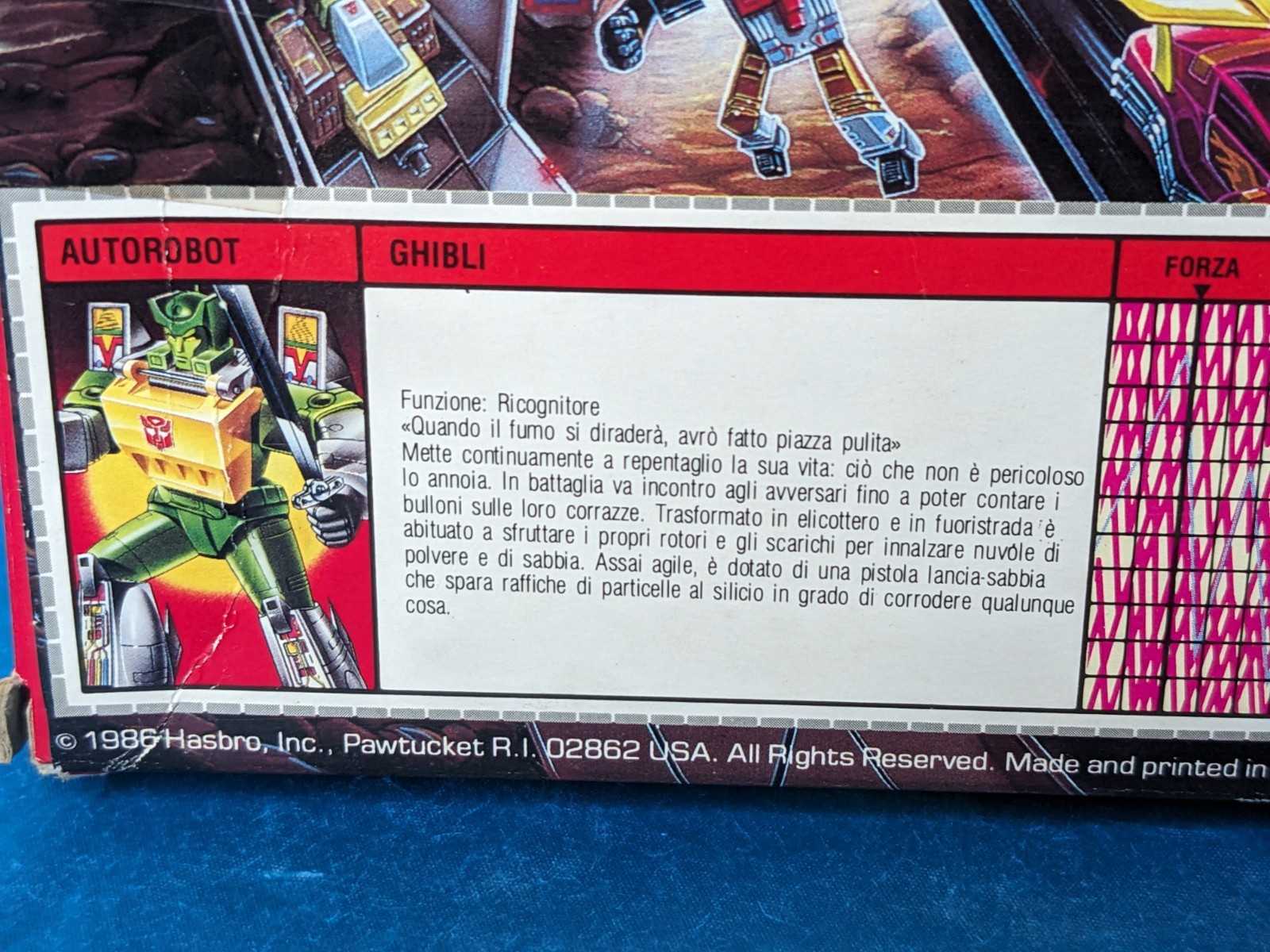🟢🟡 Vintage G1 Transformers GHIBLI Springer w box GiG Italy 1986 🟡🟢