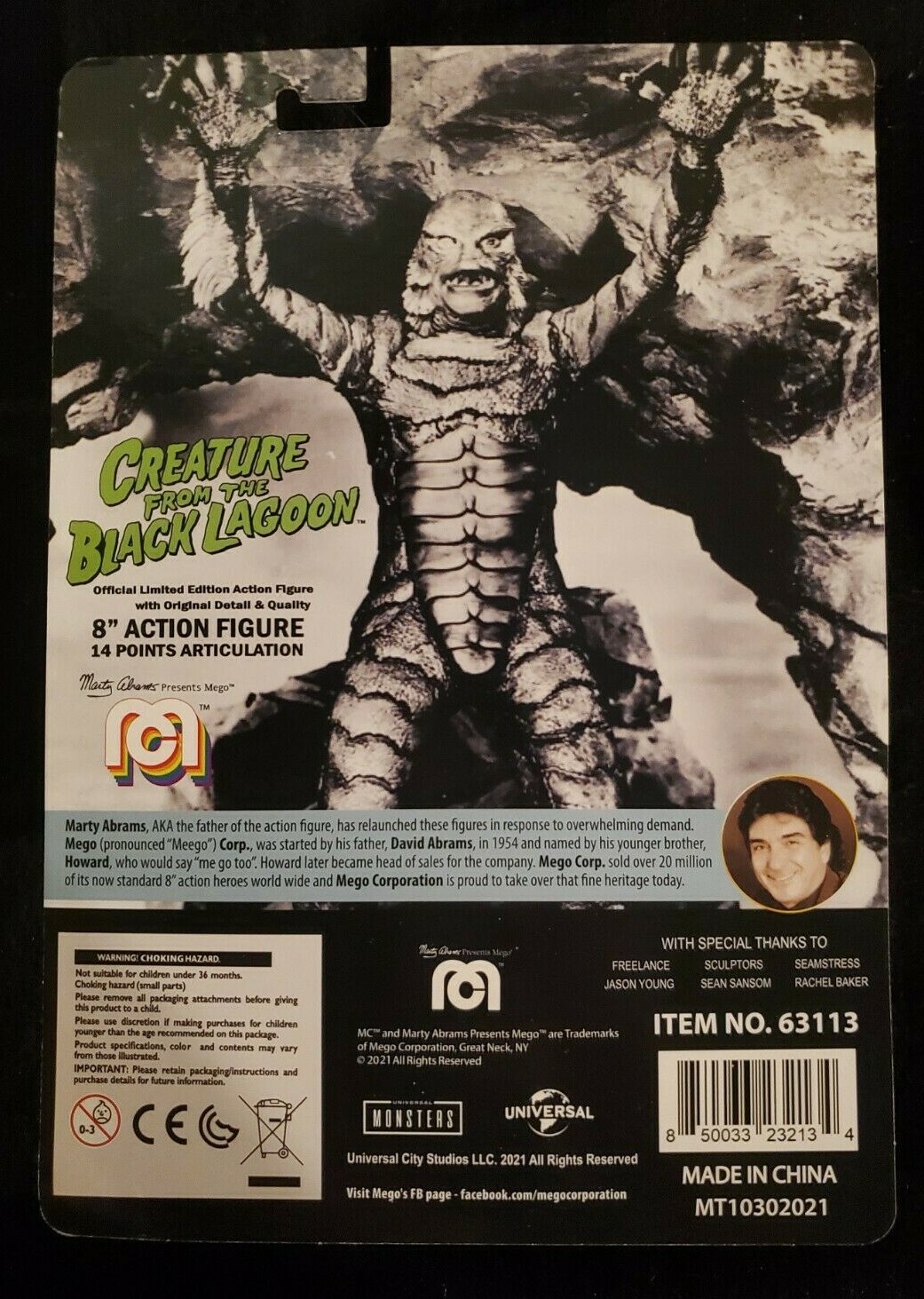 CREATURE FROM THE BLACK LAGOON – 8&Prime; Black & White MEGO Monster Action Figure