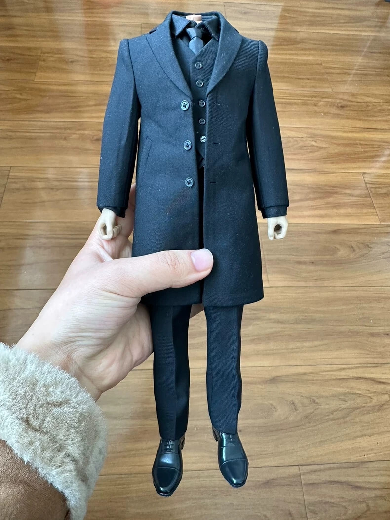 1/6 Black coat suit vest Pants Shirt tie suit Fit 12 » Male Figure Body Doll